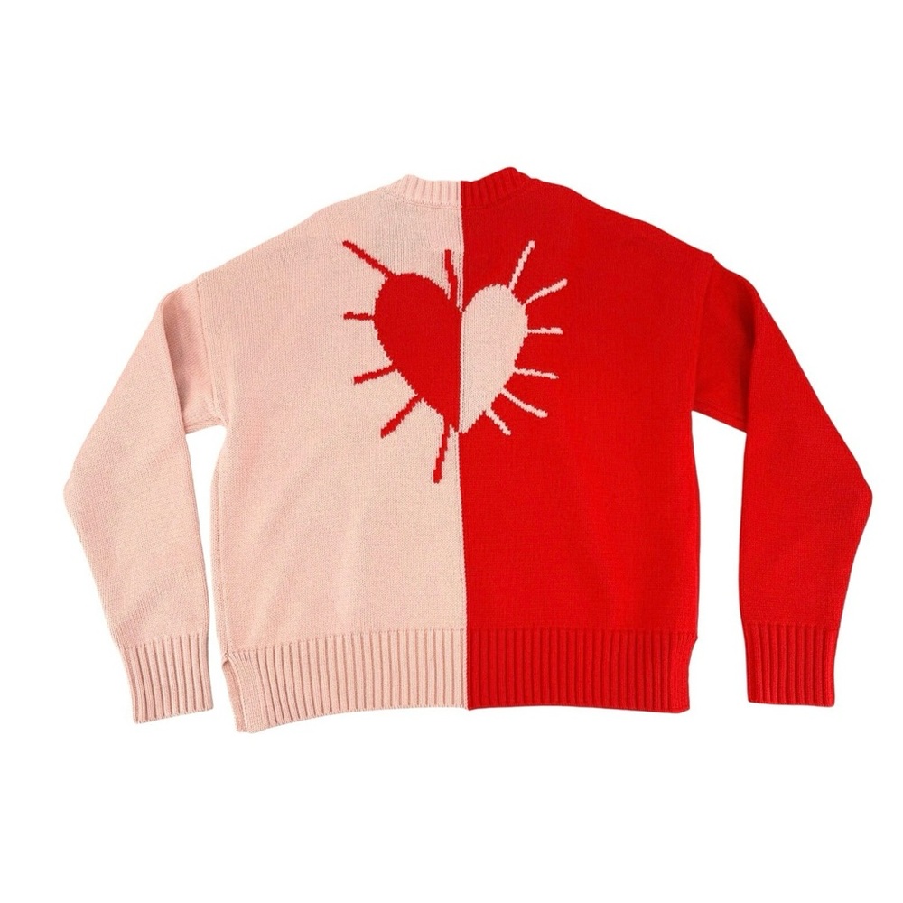 NWT!  XOKR KERRI ROSENTHAL Heart Color Block Sweater  Size M Retail $248